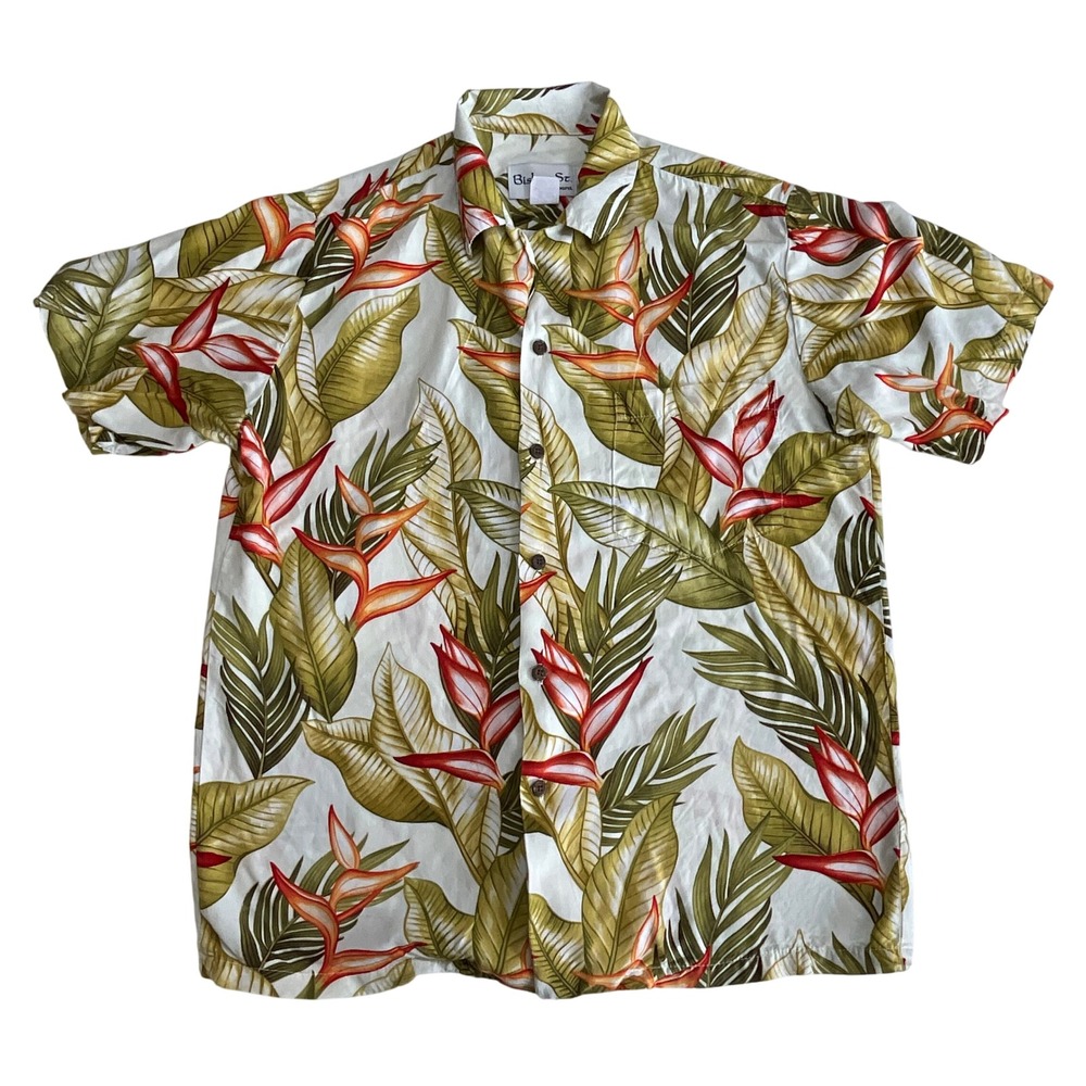 Bishop St. Apparel Hawaiian Shirt Bird of‎ Paradise Made in Hawaii Men's Size S